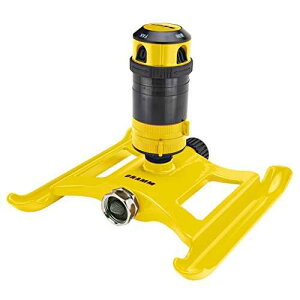 Dramm ColorStorm Gear Drive Sprinkler on Heavy Duty,Durable Metal Base, 4 Patterns, Ideal for Small, Medium & Large Areas with Pass Through Feature, Yellow, 40 Foot Diameter