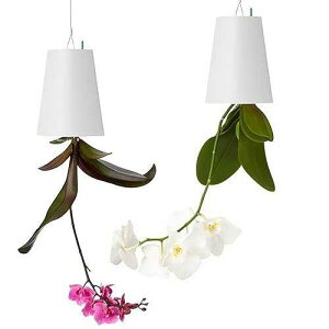 SYOOY 2 PCS �t���܃v�����^�[ �݂艺���A�ؔ��v�����^�[ �o���R�j�[ �� �z�[���f�R���[�V�����p (�z���C�g) SYOOY 2 PCS Upside-Down Planter Hanging Flower Pot Planter for Balcony Garden Home Decoration (White)
