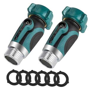 Garden Hose Shut Off Valve�Cuvce Flow Control Valve Fits ?�h Hoses, Family Safe Adapter,1-Way Restricted-Flow Water Shut-Off �CSet of 2