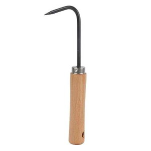 GLOGLOW Bonsai Tool Root Pick Rake Gardening Manganese Steel Hook with Ergonomic Wooden Handle