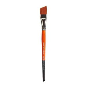 KINGART Premium Radiant 6400-3/4 Angular Shader Series Artist Brush, Synthetic Taklon Hair, Short Handle, for Acrylic, Oil and Watercolor Painting, Size 3/4