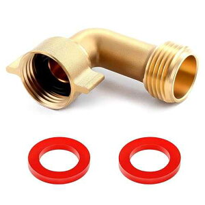 Litorange Garden Hose Elbow Connector 90 Degree Brass Hose Elbow Fitting Quick Swivel Connect Adapter Thread Size 3/4 + 2 Pressure Washers