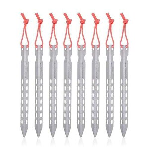 iBasingo 8 pcs/Lot Ultralight Titanium Tent Pegs Outdoor Camping Tent Stakes for Sand Heavy Duty Portable Tent Nail for Garden Picnic A-Ti4008P