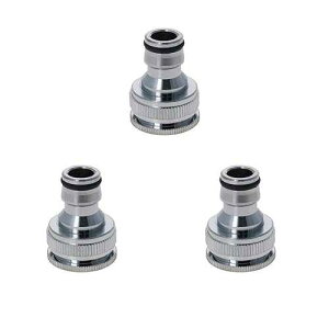 Othmro 3Pcs Garden Hose Quick Connect Fittings Thread Size 3/4inch Interface Size 1/2inch Easy Connect No-Leak Quick Release Solid Brass Water Hose Connectors and Fittings Electroplating Color
