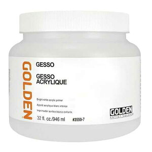 GOLDEN Gesso, 32 fl. oz. Jar, Professional Acrylic Gesso, Opaque