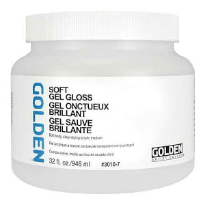 GOLDEN Soft Gel Gloss, 32 fl. oz. Jar, Professional Acrylic Gel Medium, Transparent