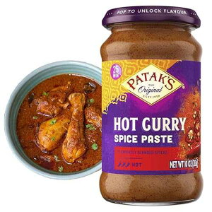 ??? ? ?? ????, 296ml Patak's Patak's Hot Curry Spice Paste - Hot Indian Cooking Paste with Freshly Ground Spices - Ideal for Chicken, Vegetables, and One-Pot Meals - Spicy Curry Base - 10oz Jar (Pack of