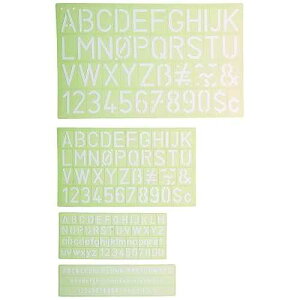 Alvin�A���^�����O�X�e���V���e���v���[�g4�_�Z�b�g�A�`�您��уg���[�X�c�[�� Alvin, 4-Piece Lettering Stencil Template Set, Drawing and Tracing Tools