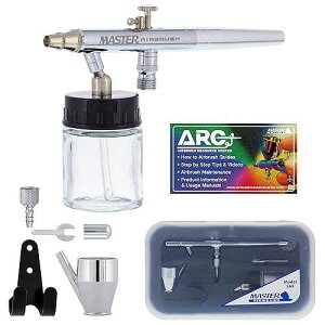 Master Airbrush S68 Multi-Purpose Precision Dual-Action Siphon Feed Airbrush Gun with 0.35mm Tip, 3/4 oz Bottle & Cup - Air Brush Gun for Painting, Aerografo Artwork, Auto, Hobby & Cake