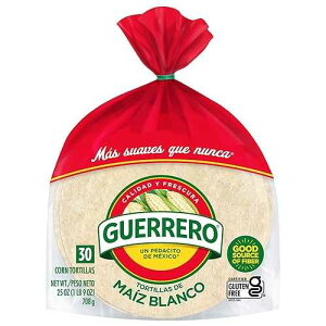 Guerrero White Corn Tortillas, Gluten Free, Trans Fat Free, Small Soft Taco Size, 30 Count