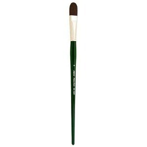 Silver Brush Limited 250310 Ruby Satin Filbert Brush for Fluid and Flow Acrylics, Size 10, Long Handle