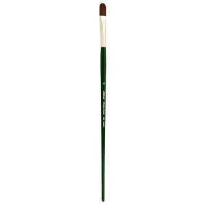 Silver Brush Limited 25036 Ruby Satin Filbert Brush for Fluid and Flow Acrylics, Size 6, Long Handle