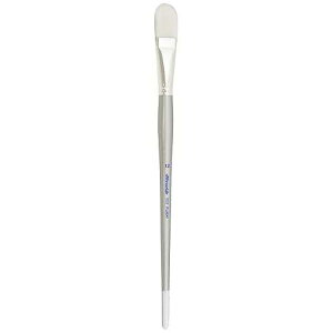 Silver Brush Limited 1503-12 Silverwhite Filbert tbrush for Watercolor, Gouache, Inks, Dyes, Fluid, & Flow Acrylic, Size 12, Long Handle