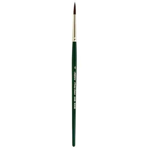 Silver Brush Limited 2500S6 Ruby Satin Round Brush for Fluid and Flow Acrylics, Size 6, Short Handle