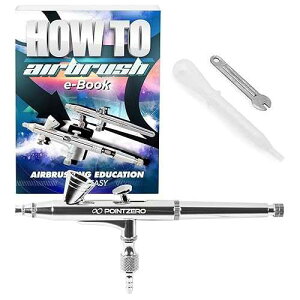 PointZero �f���A���A�N�V���� 2cc �d�̓t�B�[�h �G�A�u���V �Z�b�g - 0.2mm �m�Y�� PointZero Dual-Action 2cc Gravity-Feed Airbrush Set - .2mm Nozzle