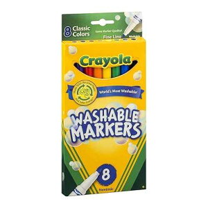 Crayola Ultra-Clean Washable Markers, Color Max, Fine Line Classic Colors 8 Ea