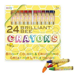 Ooly, Brilliant Bee Crayons, Bright and Vivid Triangular Crayon - Set of 24