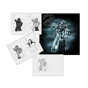 UMR-Design AS-080 Bad Ass Step by Step Airbrushschablone Size M