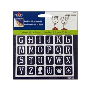 �������ē\��X�e���V�� (1 �V�[�g - �X�e���V�� 30 �� - 6 �C���` x 5 1/2 �C���`) Plaid PEEL & STICK STENCILS (1 SHEET - 30 STENCILS - 6 X 5 1/2)