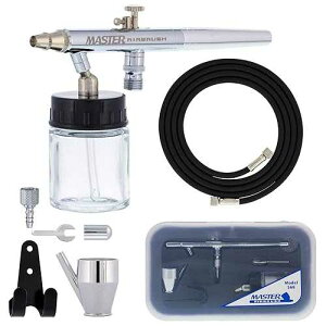 Master Airbrush S68 Multi-Purpose Precision Dual-Action Siphon Feed Airbrush Gun with 0.35mm Tip, 3/4 oz Bottle, Cup & 6 Foot Hose - Air Brush Gun for Painting, Aerografo Artwork, Auto, Hobby & Cake