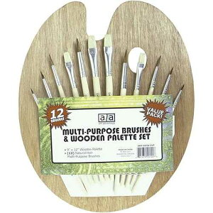 �A�[�g�A�h�o���e�[�W �E�b�h�p���b�g �u���V12�{�t�� (2�Z�b�g) Art Advantage Wood Palette with 12 Brushes (2 Sets)