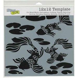 The Crafter's Workshop Crafters Workshop Koi Pond Crafter's Workshop Template, 12-Inch by 12-Inch