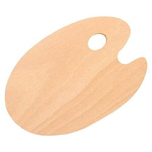 U.S. Art Supply 8 x 12 Large Wooden Oval-Shaped Artist ting Palette with Thumb Hole - Wood t Color Mixing Tray - Easy Clean, Mix Acrylic, Oil, Watercolor - Art Students