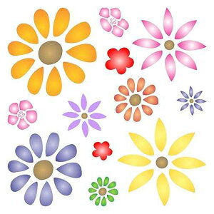 Lassos Boutique Flower Power Stencil, 4.5 x 4.5 inch (S) - Mix Media Layering Flower Stencils by CRAFT KREATIVELY