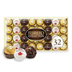 Ferrero Collection Premium Chocolate Candy Assortment of Hazelnut, Dark Chocolate and Coconut, 32 Count Holiday Gift Box, 12.7 oz Ferrero Rocher Ferrero Collection Premium Chocolate Candy Assortment of Hazelnut, Dark Choc