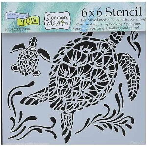 The Crafter's Workshop The Crafters Workshop TCW610S Template, 6 x 6, Sea Turtles, White