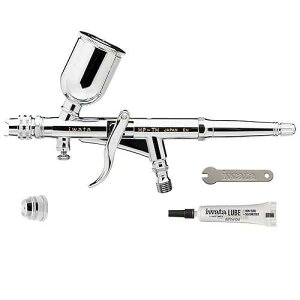 Iwata Hi-Line HP-TH Trigger Airbrush Gun Gravity Feed Dual Action H5 Nozzle-Needle, ? oz Fluid Cup, Round and Fan Air Caps, Special Effects, Hobby, Terrain, Auto-Graphics