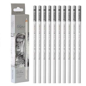 KachiKawa Sketch Highlight White Charcoal Pencil - 12 PCS Special Painting Set