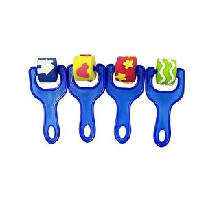 Ranvi Early Learning Mini Flower Sponge Painting Brushes Craft Brushes Set for Kids, 8 PCS, Random Color