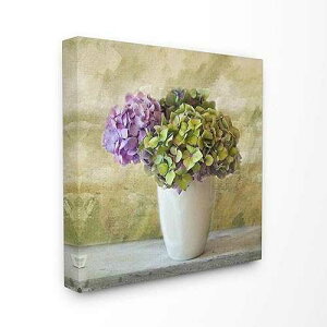 Stupell Industries The Stupell Home Decor Collection Floral Textural Purple Hydrangea Stretched Canvas Wall Art, ccp-258_cn_17x17, Black