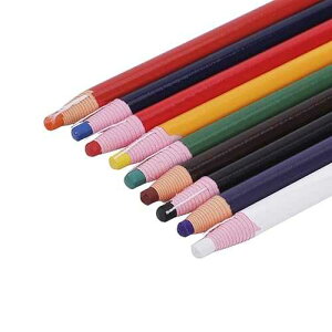 JIAHG 9 Pcs Assorted Colors Peel-Off China Marker Grease Wax Pencils for Glass, Garments, Cellophane, Fabric, Wood, Metal, Art Crayons Marking Pencils Paper-Wrapped Painting Pen for Coloring Drawing