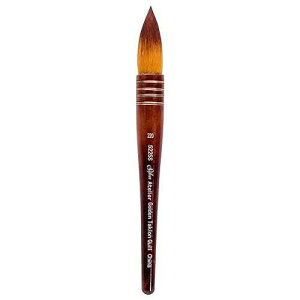 Silver Brush Limited 5225S-220 Silver Atelier Golden Taklon Quill Paintbrush for Watercolor, Oil, Acrylic, Gouache, Inks, Dyes, & Heavy Body Paints, Size 220, Short Handle
