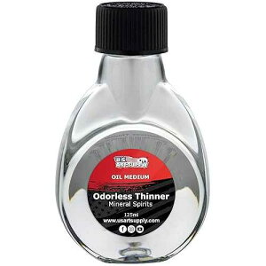 U.S. Art Supply Odorless Mineral Spirits for Cleaning - 4.2oz (125ml) Highly Refined t Solvent, Thinner for Oil Mediums