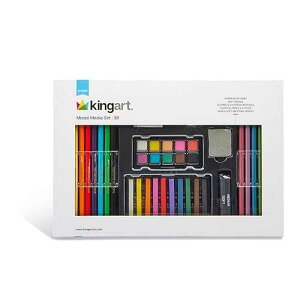 KINGART 154 Studio Series 54 Pc. Mixed Media Collection Art Set, Includes Watercolor Paints, Pastels and Color Pencils, For All Skill Levels including Beginner/Student, Great Gift