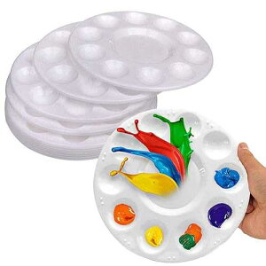 Myouth 20 Pcs Round t Tray Palette 11 Wells 6.7 inch for DIY Craft Professional Art ting