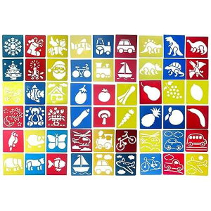 Welecom 54�� �`��X�e���V���Z�b�g �y�C���g�X�e���V���e���v���[�g �L�b�Y�N���t�g�p DIY�A�[�g&�N���t�g�Z�b�g �g�����X�|�[�g�t�� �j�̎q&���̎q�p ���� ���� �N���X�}�X �t���[�c �����X