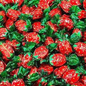 LAETAFOOD Strawberry Filled Bon Bons | 2 Pound Bag - Approx. 170 Count | Strawberry Candy | Hard Candy Individually Wrapped | Retro Candy | Hard Candies