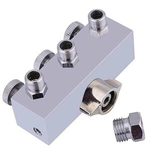 Hztyyier Airbrush Manifold 3 Way Airbrush Hose Splitter Manifold Fitting 1/8 with Adjust Knob Valve
