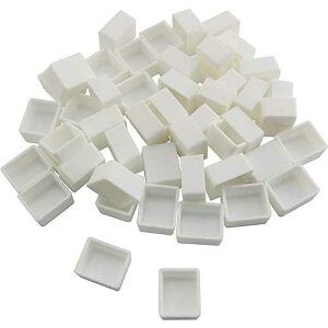 Longdex Watercolor Half Pan 50PCS White Plastic Empty Half Pans for Watercolour Paint Gouache Plastic Artists Palette