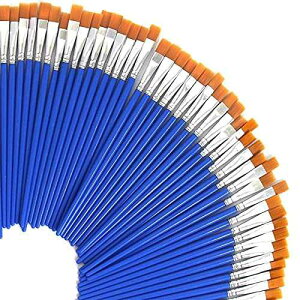 UPINS Wide Flat t Brushes Set with Nylon Hair, Small Brush Bulk for Detail ting Short Plastic Handle Acrylic Oil Watercolor Fine Art ting 30 Pcs 9mm