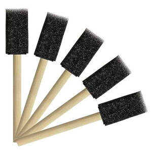 Tupalizy 1 Inch Sponge Brushes for ting DIY Crafts Foam t Brush with Wooden Handles for Staining Stencils Art Project Decoupage Acrylics Varnishes Enamel Wood Smooth Surface (5PCS)