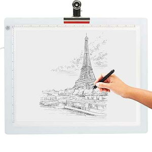 Dasher Products LED Tracing Light Box, 19 Ultra-Thin Light Pad with Adjustable Brightness, Includes USB Cable, Adapter, Paper, and Clip. Portable Drawing Board for Sketching, Cricut Projects, and More