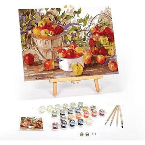Ledgebay DIY t by Numbers Kit for Adults Framed Canvas Beginner to Advanced t by Numbers Kit Kits Include Acrylic t Set Brushes Tabletop Easel (Rural Route Bluebirds 12x16 Framed)