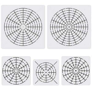 LANGFON 5 Pcs Plastic Mandala Stencils for ting, Mandala Dotting Tool 8/12/ 16 Segment Creative Mandalass Wall Stencil, Laser Cut ting Template for Floor Wall Tile Fabric Furniture Stencils ting