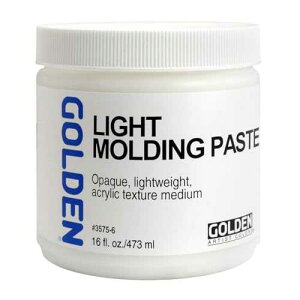 GOLDEN Light Molding Paste, 16 fl. oz. Jar, Professional Acrylic Paste Medium, Opaque