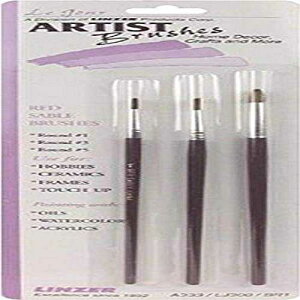 J.R. Edwards Linzer No. 1, 3, 5 W Round Artist Paint Brush Set, No Size, Red